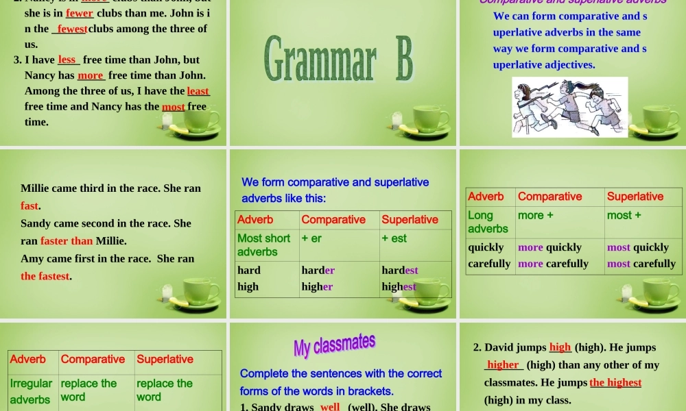 江苏省姜堰区叶甸初级中学八年级英语上册 Unit 2 School life Grammar课件.ppt