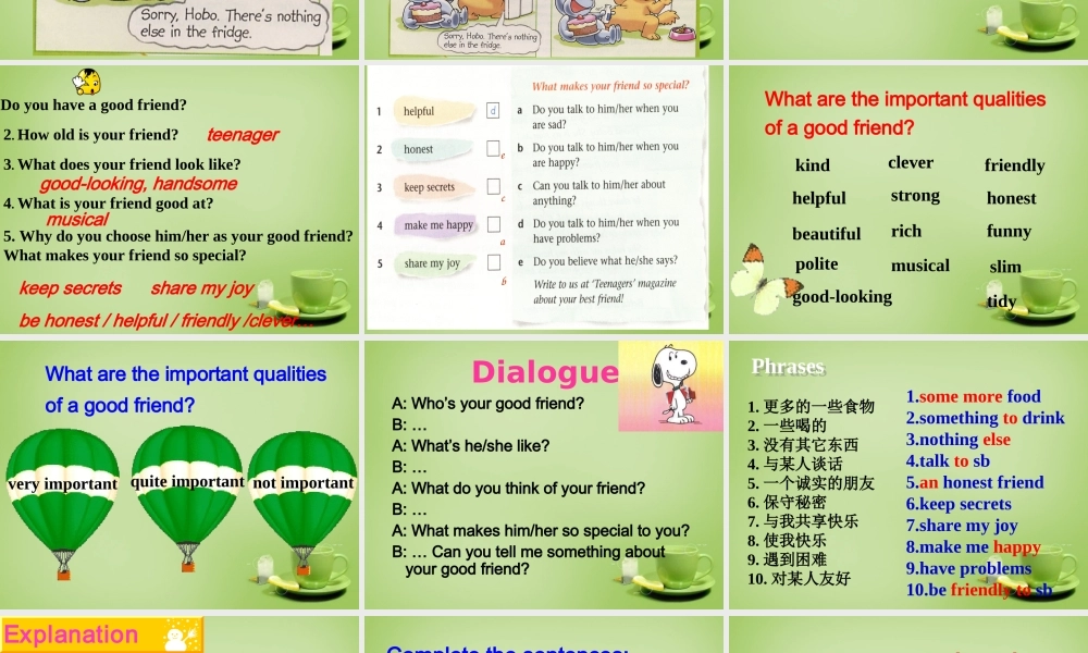 江苏省姜堰区叶甸初级中学八年级英语上册 Unit 1 Friends welcome to the Unit课件.ppt