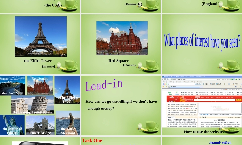 江苏省姜堰区叶甸初级中学八年级英语下册 Unit 3 Online tours Integrated Skills课件 .ppt
