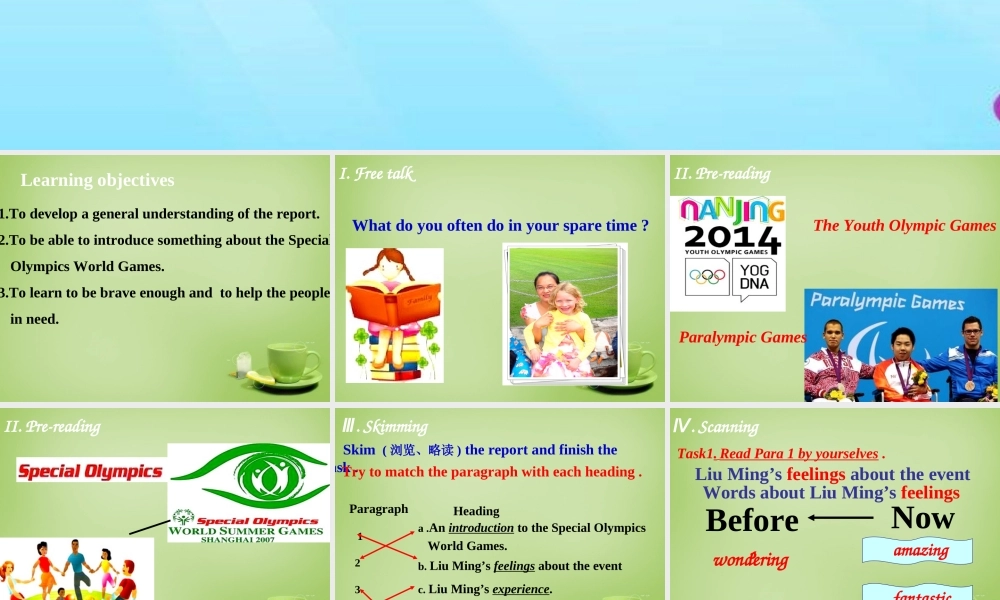 江苏省姜堰区叶甸初级中学八年级英语下册 Unit 6 Sunshine for all reading课件 .ppt