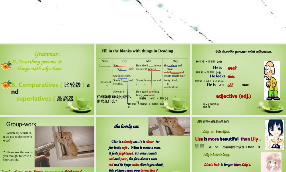 江苏省句容市后白中学八年级英语上册 Unit 1 Friends Grammar课件.ppt