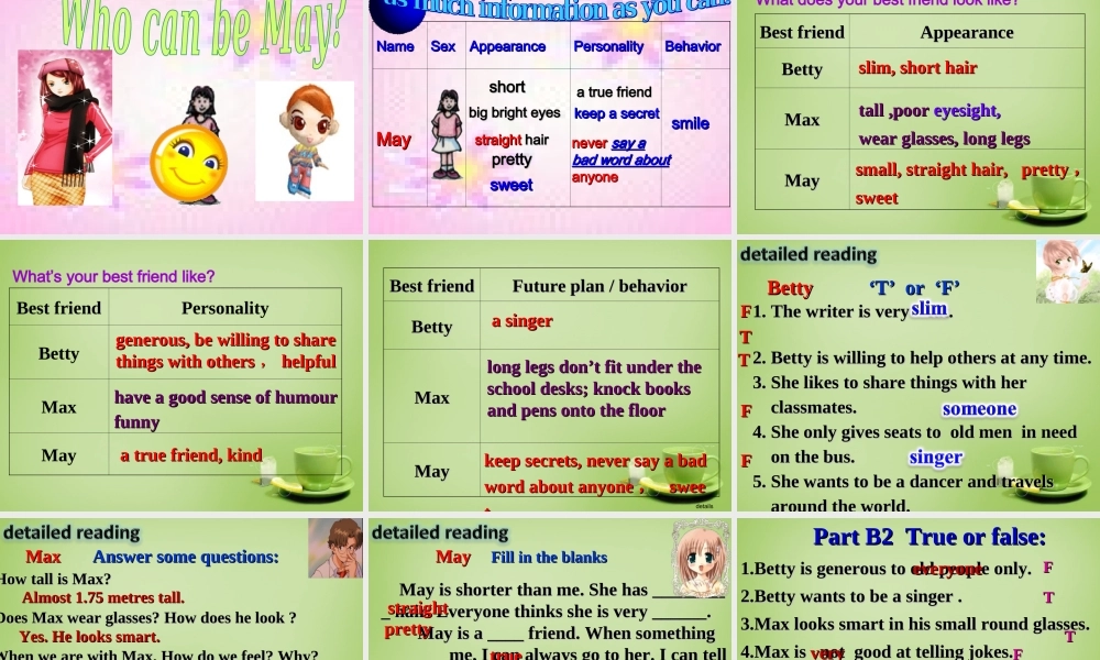 江苏省句容市后白中学八年级英语上册 Unit 1 Friends Reading 1课件.ppt