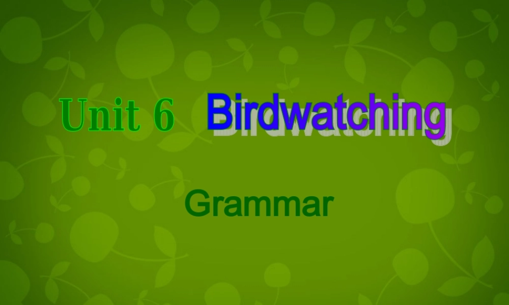 江苏省句容市后白中学八年级英语上册 Unit 6 Bird watching Grammar课件.ppt