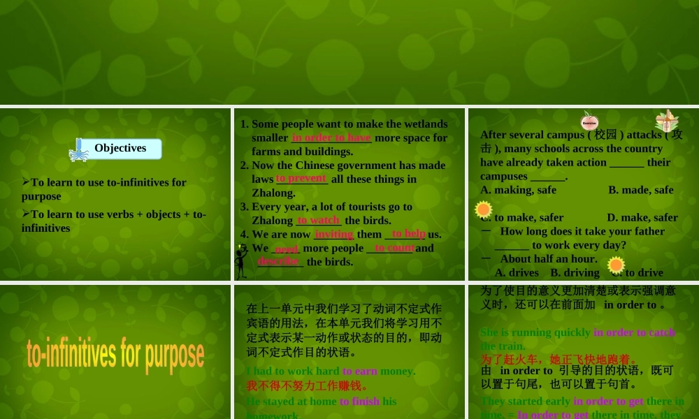 江苏省句容市后白中学八年级英语上册 Unit 6 Bird watching Grammar课件.ppt