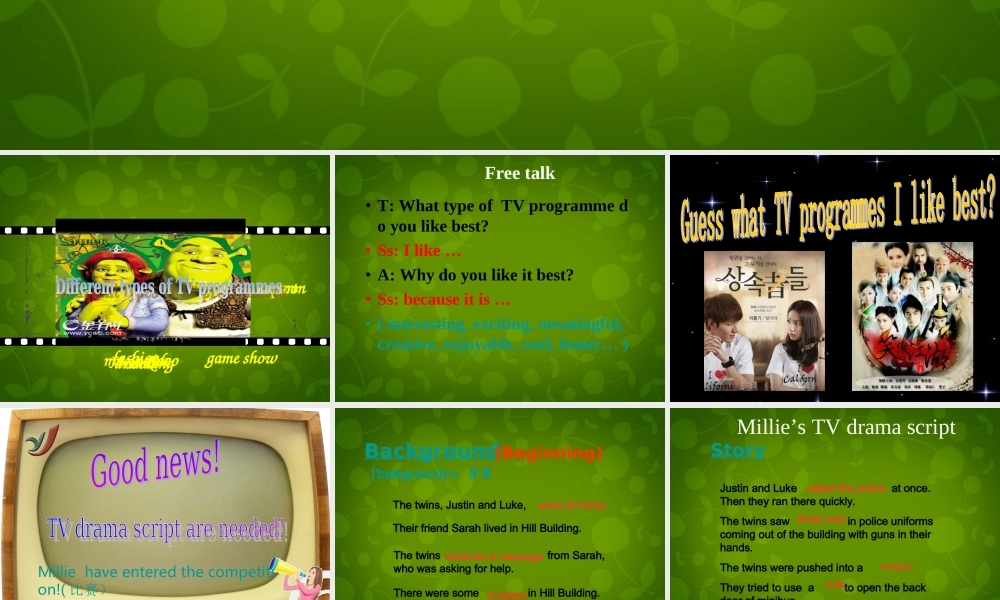 江苏省句容市后白中学九年级英语上册 Unit 6 TV programmes Task课件 .ppt