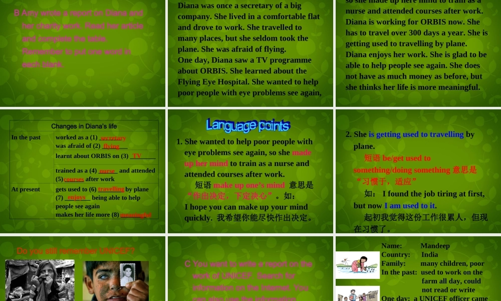 江苏省句容市天王中学八年级英语下册 Unit 7 International Charities Task课件 .ppt