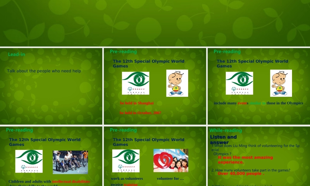 江苏省句容市天王中学八年级英语下册《Unit 6 Sunshine for all Reading 1》课件 .ppt