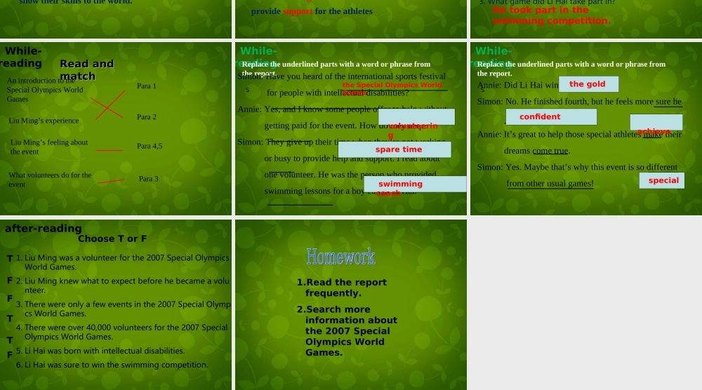 江苏省句容市天王中学八年级英语下册《Unit 6 Sunshine for all Reading 1》课件 .ppt