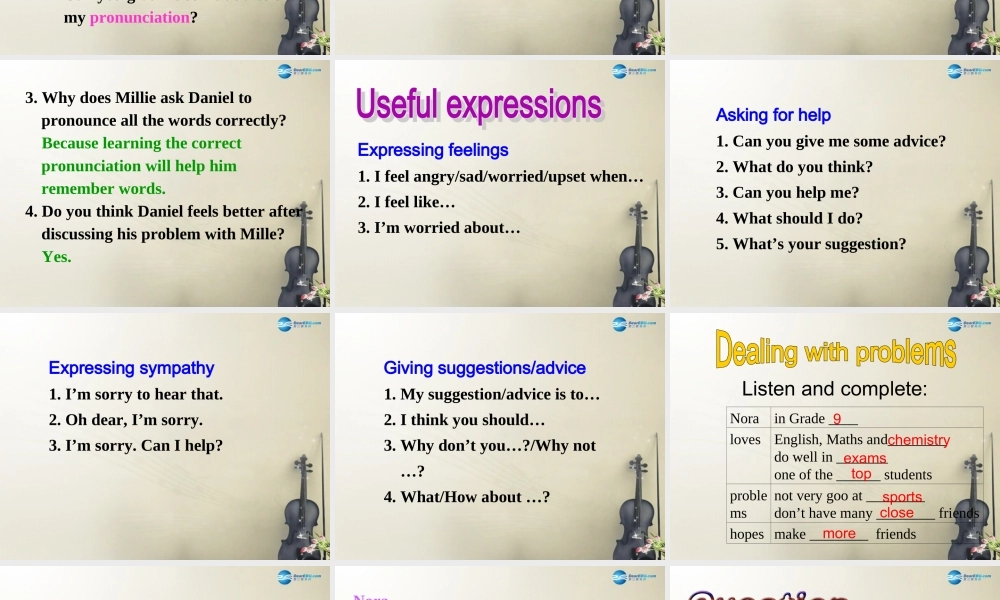 江苏省句容市天王中学九年级英语上册 Unit 3 Teenage problems Integrated skills课件 .ppt