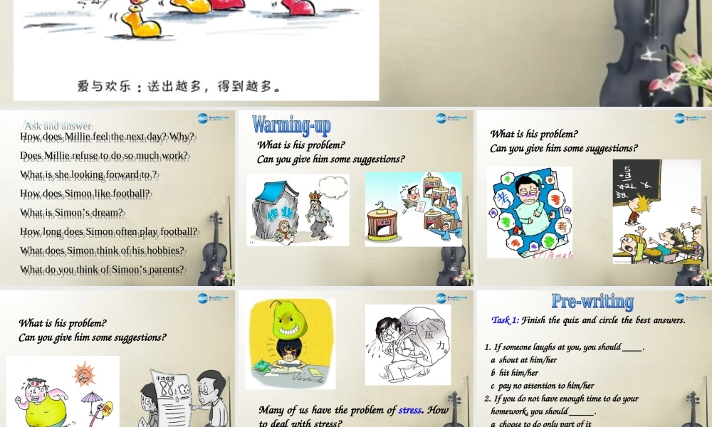 江苏省句容市天王中学九年级英语上册 Unit 3 Teenage problems Task课件 .ppt