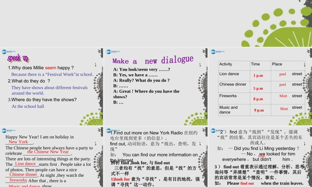 江苏省句容市天王中学七年级英语上册 Unit 5 Let’s celebrate Integrated skills课件 .ppt