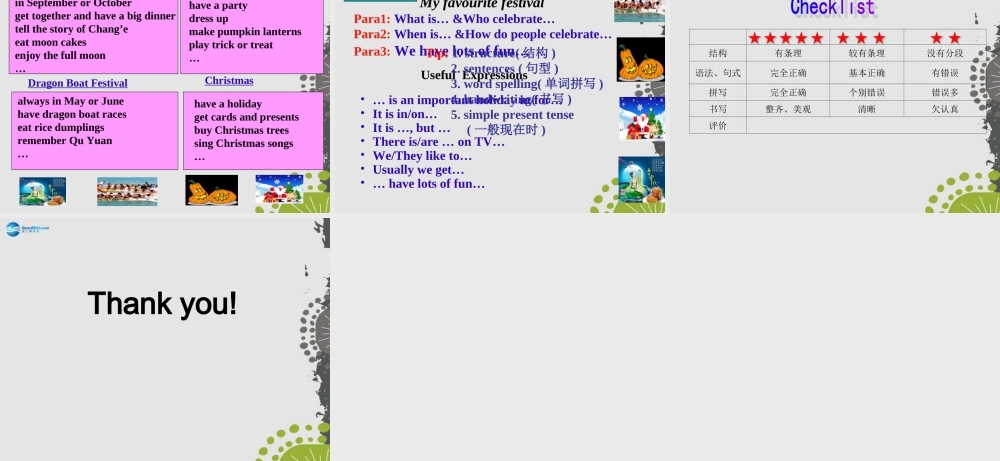 江苏省句容市天王中学七年级英语上册 Unit 5 Let’s celebrate Task课件 .ppt