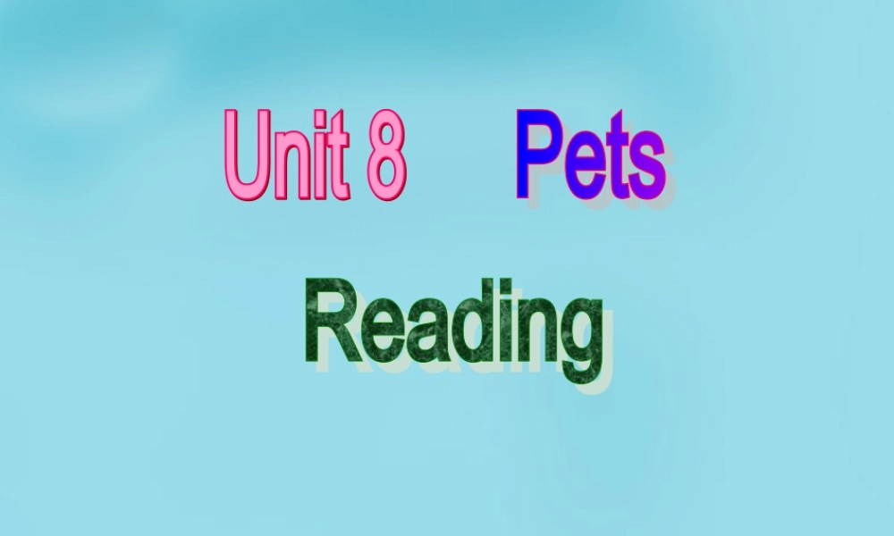 江苏省句容市天王中学七年级英语下册 Unit 8 Pets Reading 2课件 .ppt