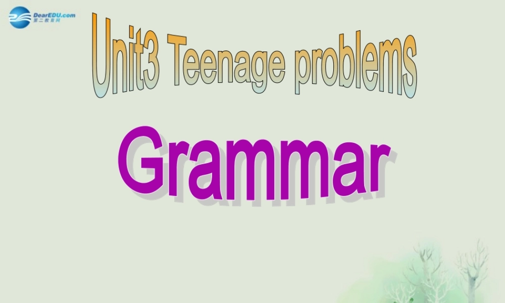 江苏省昆山市锦溪中学九年级英语上册 Unit 3 Teenage Problems Grammar课件 .ppt