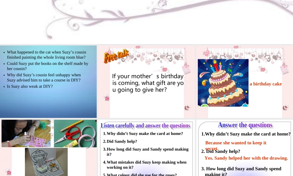 江苏省溧水县孔镇中学八年级英语上册 Unit 4 Do it yourself Task课件1.ppt