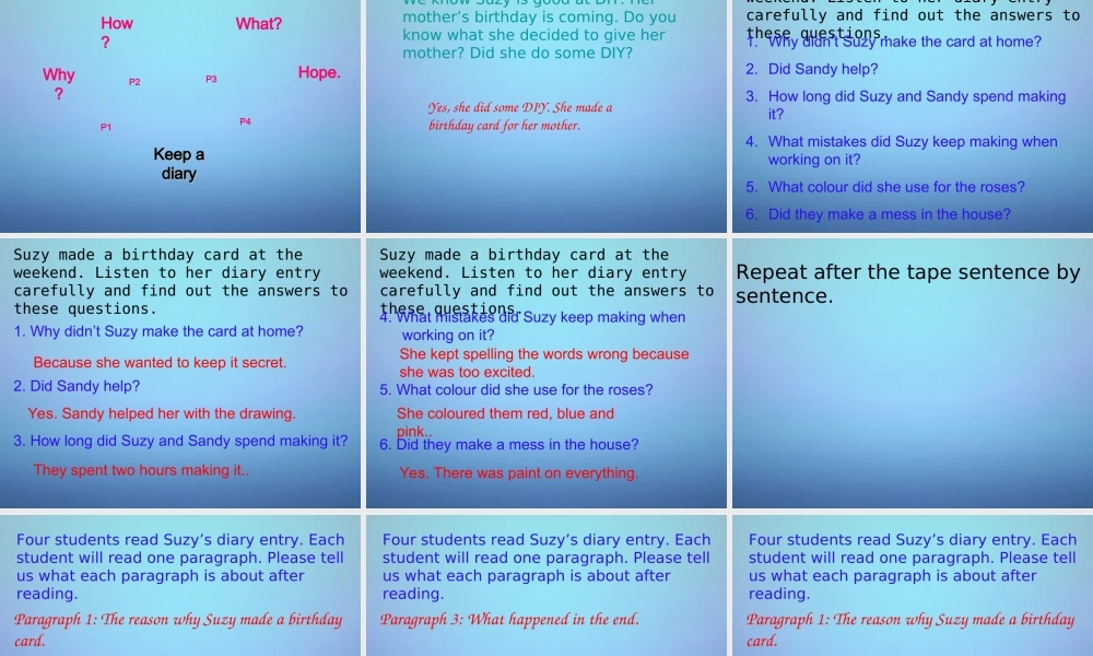 江苏省溧水县孔镇中学八年级英语上册 Unit 4 Do it yourself Task课件3.ppt