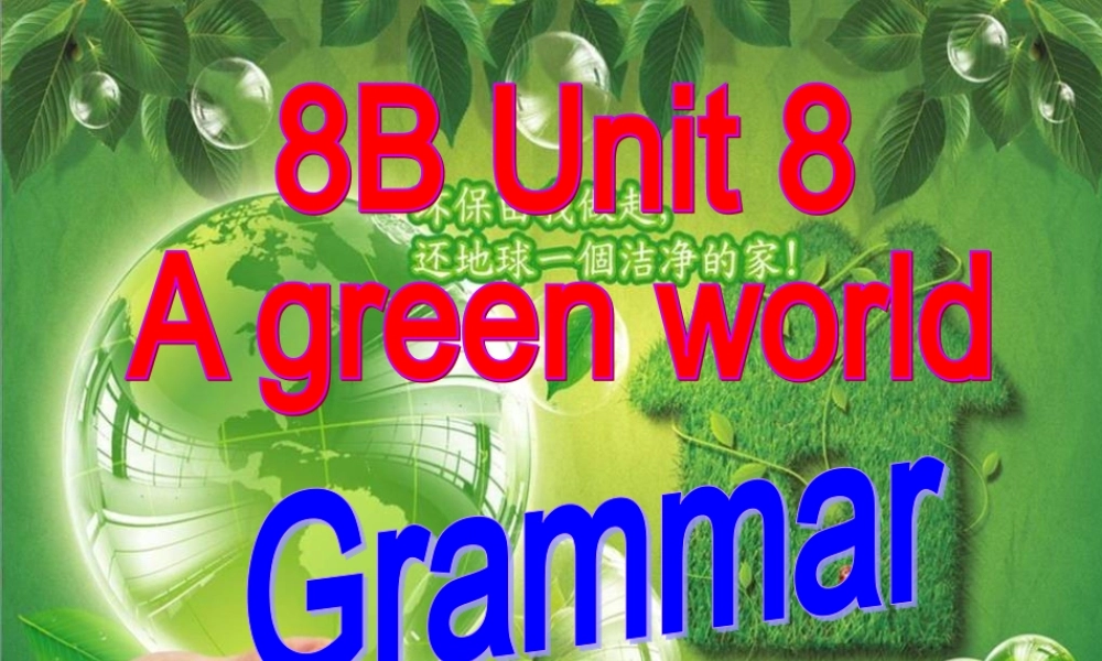 江苏省溧水县孔镇中学八年级英语下册 Unit 8 A green world Grammar课件1 .ppt