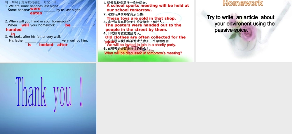 江苏省溧水县孔镇中学八年级英语下册 Unit 8 A green world Grammar课件2 .ppt