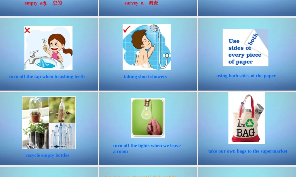 江苏省溧水县孔镇中学八年级英语下册 Unit 8 A green world Integrated skills课件1 .ppt