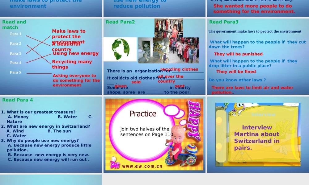 江苏省溧水县孔镇中学八年级英语下册 Unit 8 A green world Reading课件1 .ppt