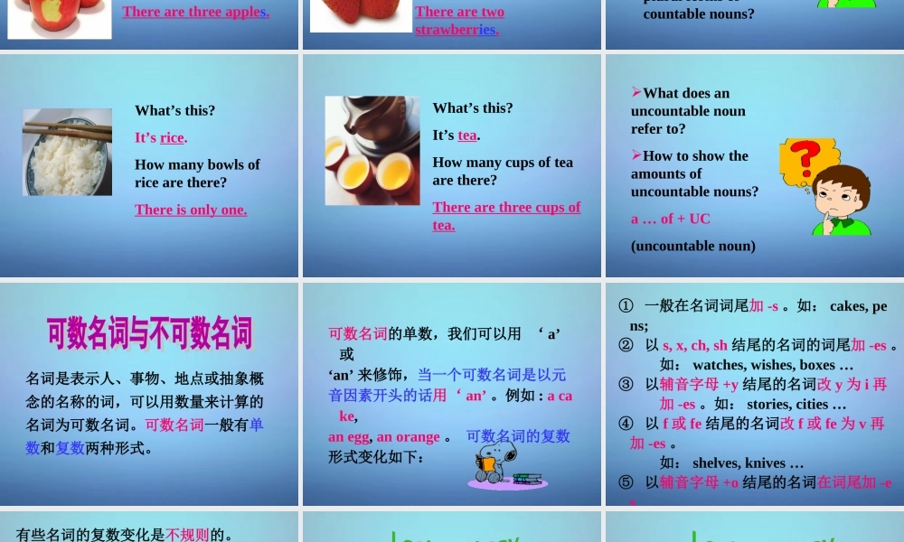 江苏省溧水县孔镇中学七年级英语上册 Unit 6 Food and lifestyle Grammar课件 .ppt
