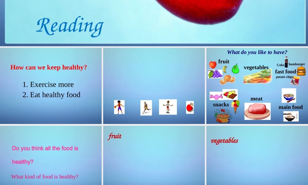 江苏省溧水县孔镇中学七年级英语上册 Unit 6 Food and lifestyle Reading课件 .ppt