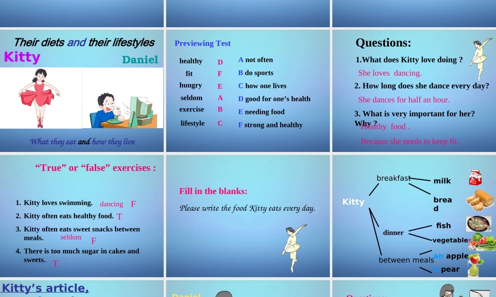 江苏省溧水县孔镇中学七年级英语上册 Unit 6 Food and lifestyle Reading课件 .ppt