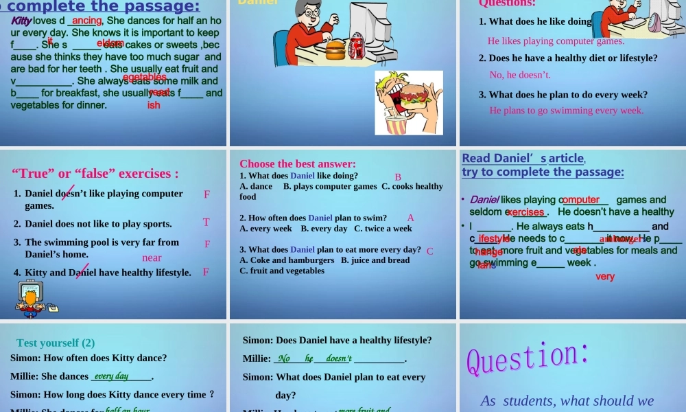 江苏省溧水县孔镇中学七年级英语上册 Unit 6 Food and lifestyle Reading课件 .ppt