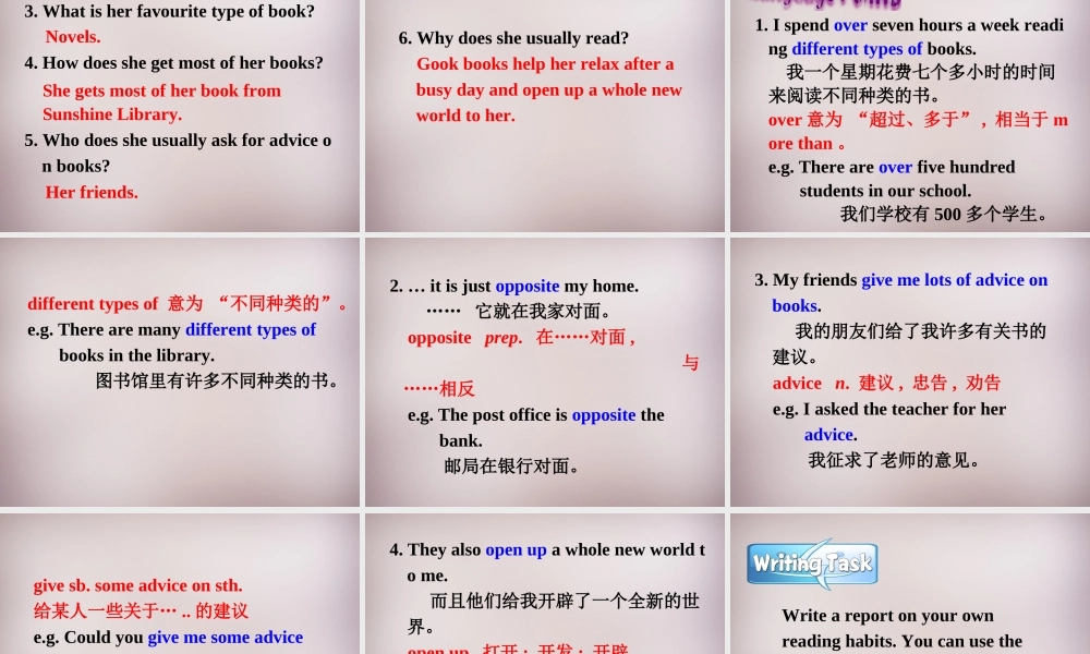 江苏省连云港市东海县晶都双语学校八年级英语下册 Unit 4 A good read Task课件 .ppt