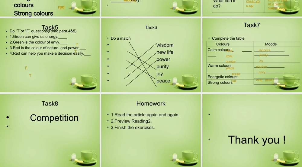 江苏省连云港市海庆中学九年级英语上册 Unit 2 Colour reading课件 .ppt