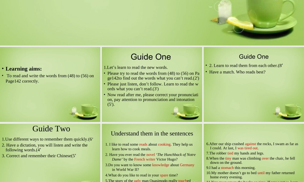 江苏省连云港市东海县晶都双语学校八年级英语下册 Unit 4 A good read wordlist课件 .ppt