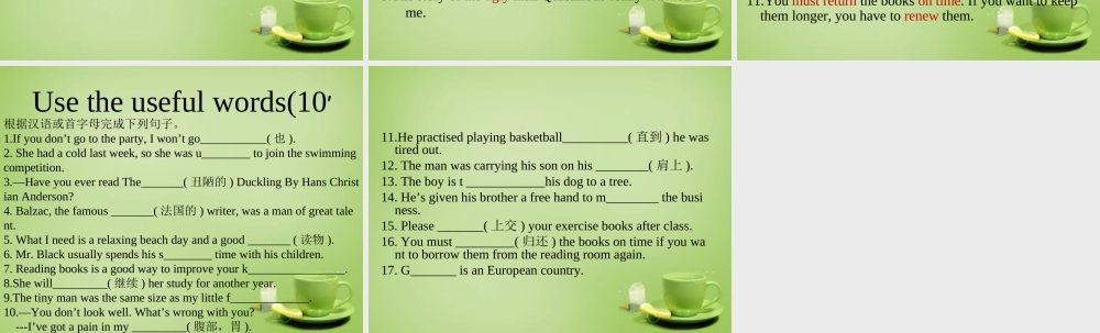 江苏省连云港市东海县晶都双语学校八年级英语下册 Unit 4 A good read wordlist课件 .ppt