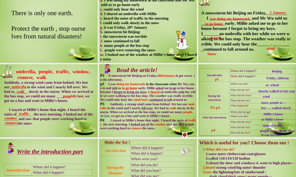 江苏省南京师范大学附属中学八年级英语上册 Unit 8 Natural disasters课件.ppt
