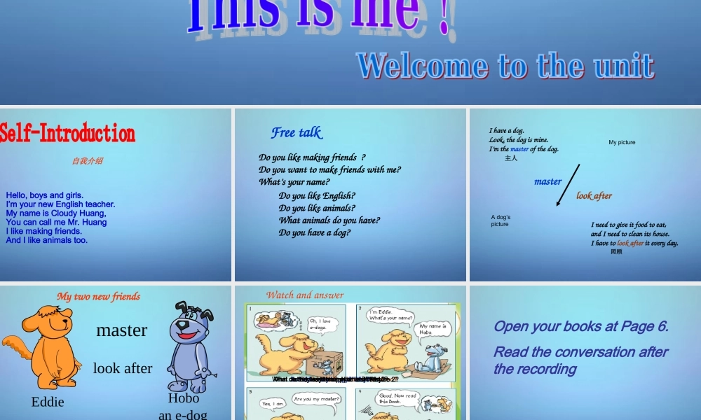 江苏省南京师范大学附属中学新城初级中学怡康街分校七年级英语上册 Unit 1 This is me Welcome to the unit课件 .ppt