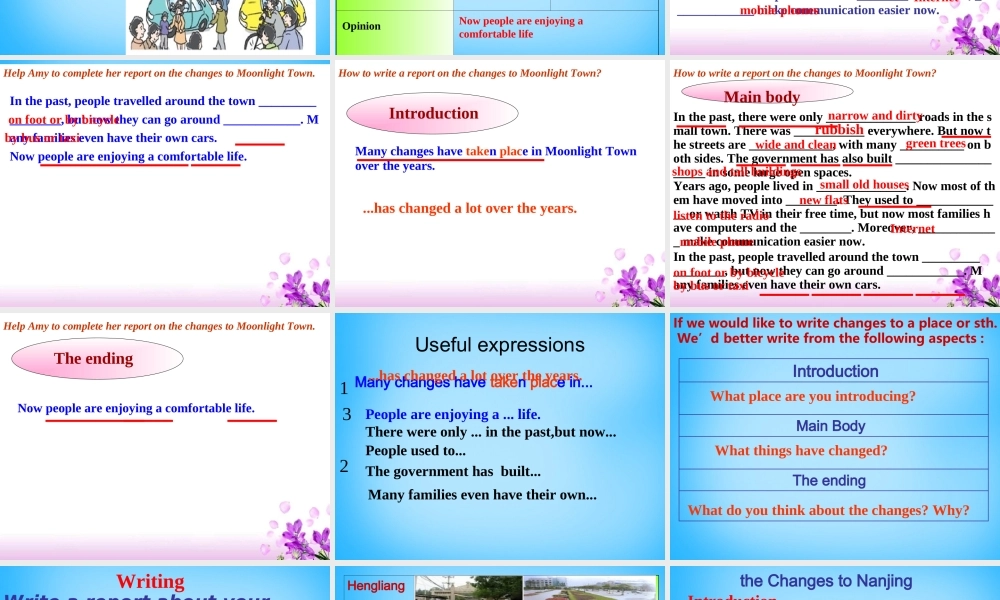 江苏省南京市六合区横梁初级中学八年级英语下册 Unit 1 Past and Present Task课件 .ppt