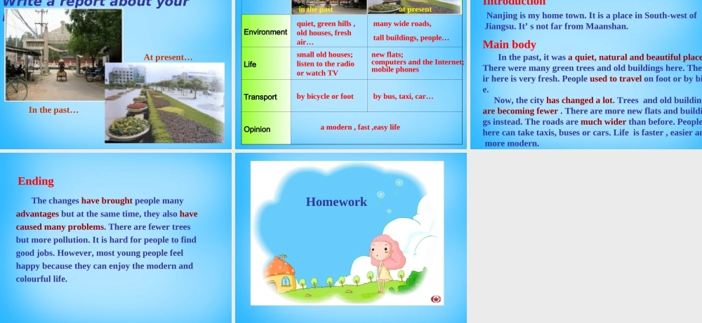 江苏省南京市六合区横梁初级中学八年级英语下册 Unit 1 Past and Present Task课件 .ppt