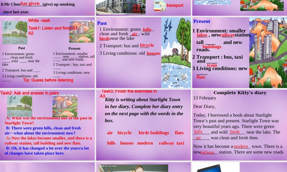 江苏省南京市长城中学八年级英语下册 Unit 1 Past and Present Integrated Skills课件 .ppt