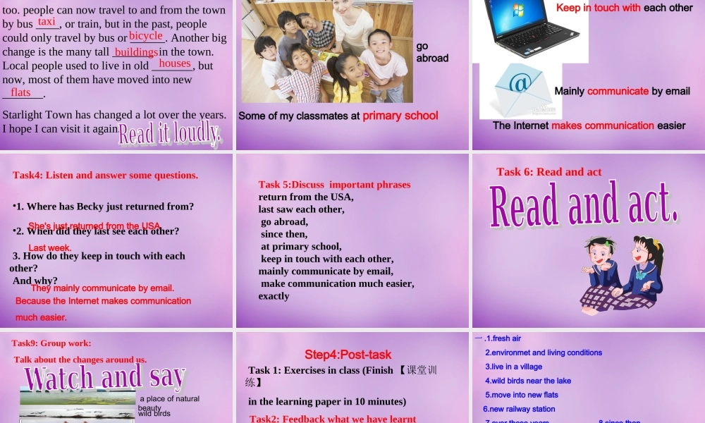 江苏省南京市长城中学八年级英语下册 Unit 1 Past and Present Integrated Skills课件 .ppt