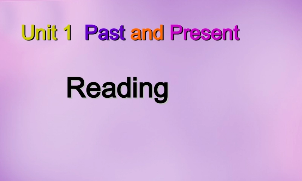 江苏省南京市长城中学八年级英语下册 Unit 1 Past and Present Reading课件 .ppt