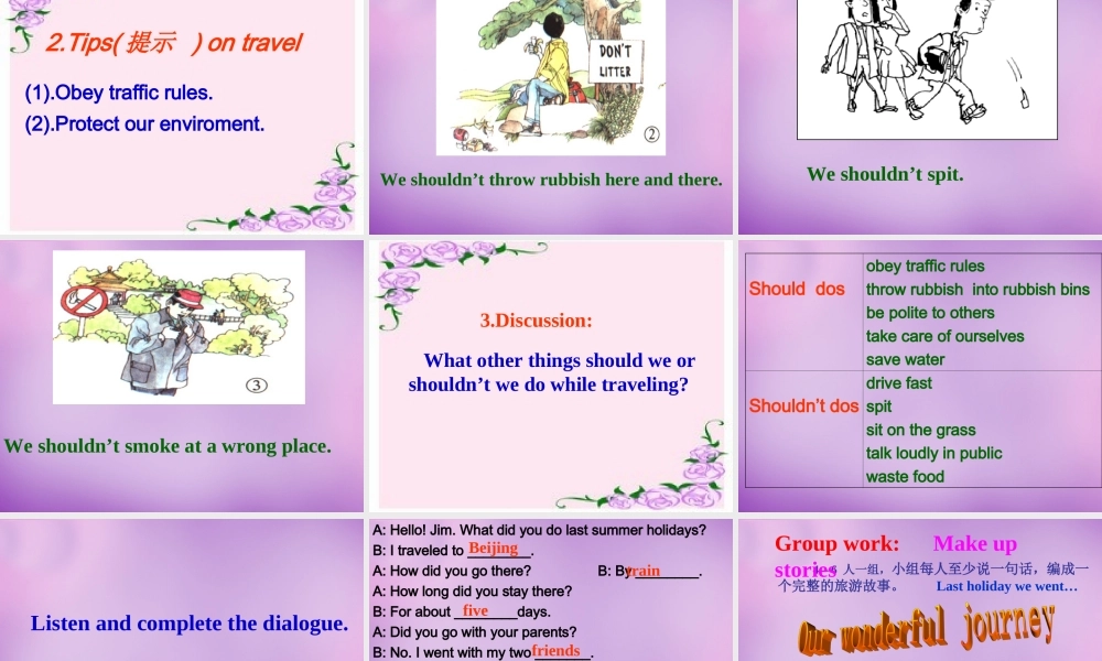 江苏省南京市长城中学八年级英语下册 Unit 2 Travelling Welcome to the unit课件 .ppt