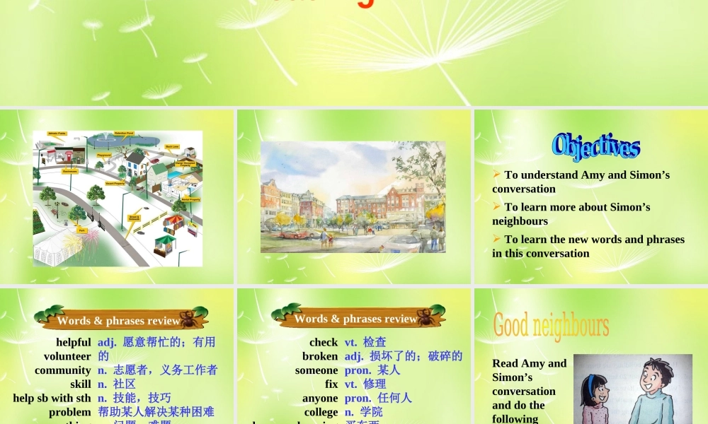 江苏省南京市长城中学七年级英语下册 Unit 2 Neighbours Reading课件 .ppt