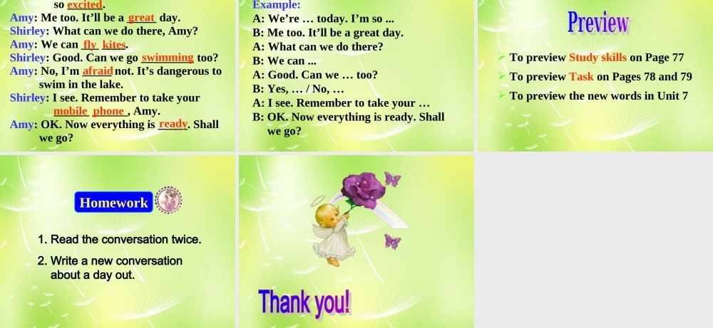 江苏省南京市长城中学七年级英语下册 Unit 6 Outdoor fun Integrated skills课件 .ppt