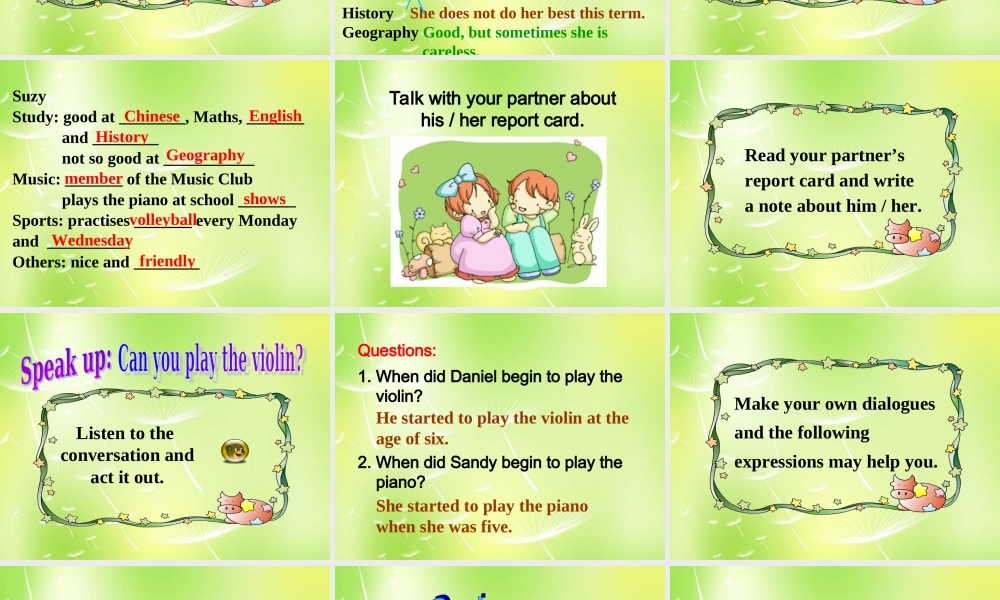 江苏省南京市长城中学七年级英语下册 Unit 7 Abilities Integrated skills课件 .ppt