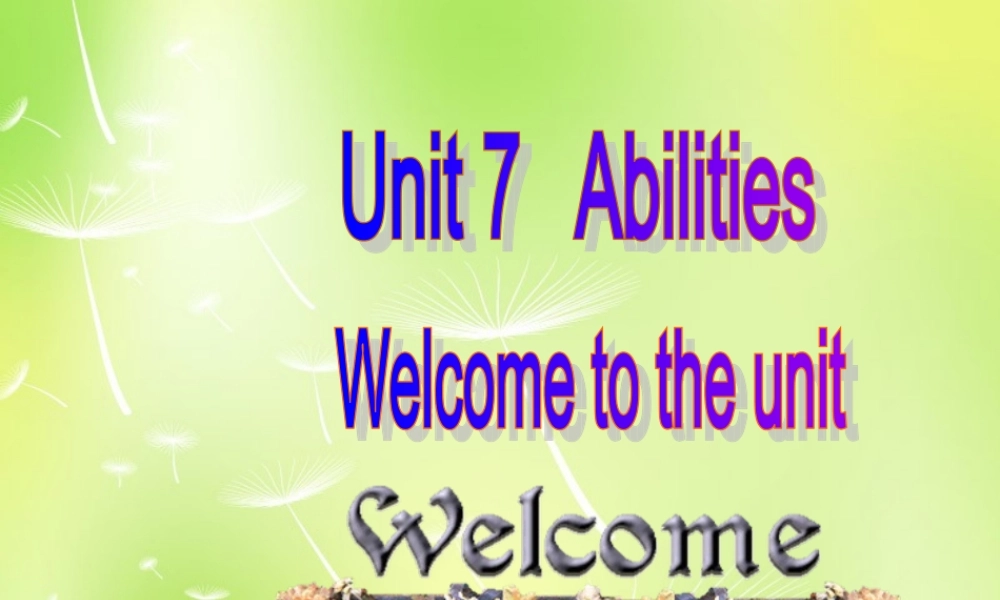 江苏省南京市长城中学七年级英语下册 Unit 7 Abilities Welcome to the Unit课件 .ppt