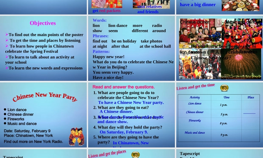 江苏省南通市实验中学七年级英语上册 Unit 5 Let’s celebrate Integrated skills课件 .ppt