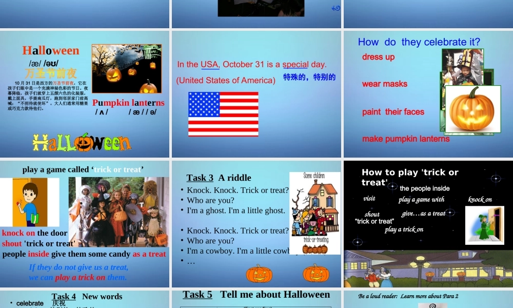 江苏省南通市实验中学七年级英语上册 Unit 5 Let’s celebrate reading课件 .ppt