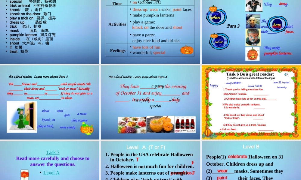 江苏省南通市实验中学七年级英语上册 Unit 5 Let’s celebrate reading课件 .ppt