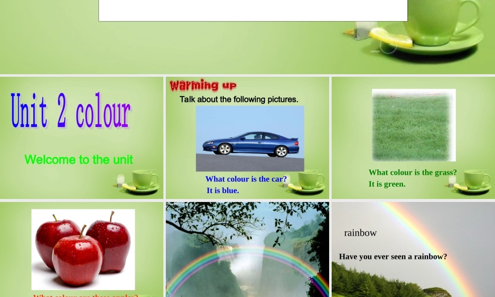 江苏省泗阳县南刘集中学九年级英语上册 Unit 2 Colour Welcome to the Unit课件 .ppt