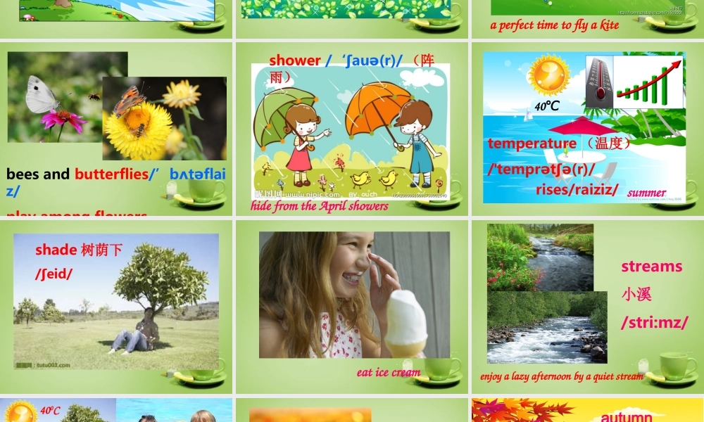 江苏省泗阳县南刘集中学八年级英语上册 Unit 7 Seasons reading课件.ppt