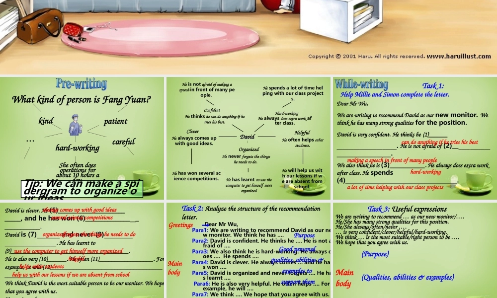 江苏省苏州市高新区第三中学校九年级英语上册《Unit 1 Know yourself Task》课件 .ppt